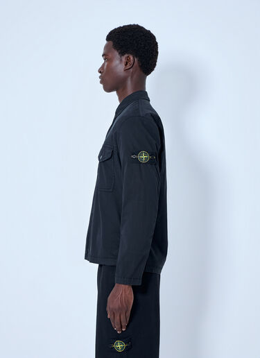 Stone Island Button-Down Cotton Shirt Black sto0165068