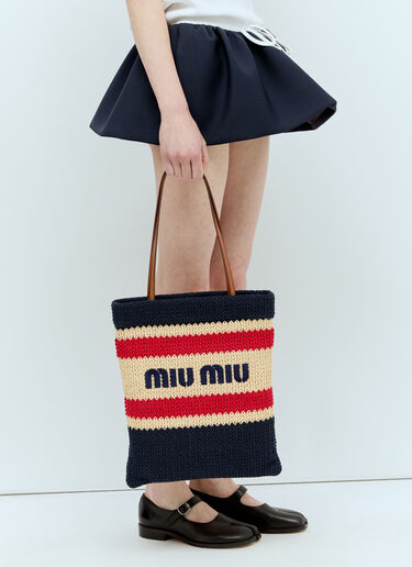 Miu Miu 크로셰 토트 백 네이비 miu0256025