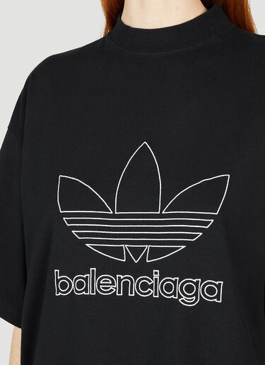 Balenciaga x adidas 로고 프린트 티셔츠 블랙 axb0251008