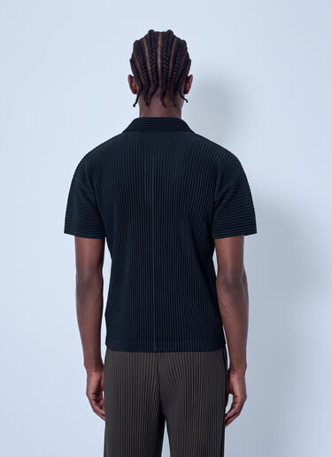 LN-CC® - Homme Plissé Issey Miyake: Basics Polo Shirt - Black Homme Plissé Issey Miyake Basics Polo Shirt Black hmp0166005
