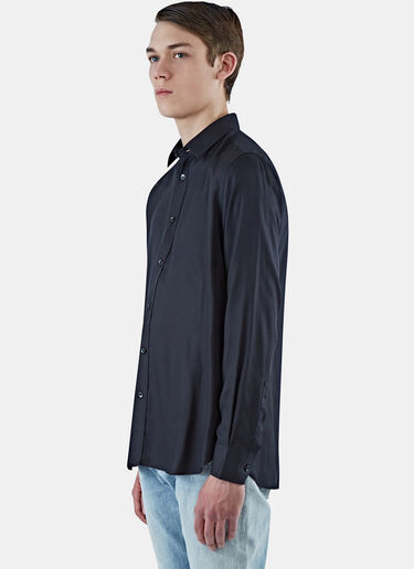 Saint Laurent Long Sleeved Fine Twill Shirt Black sla0124029