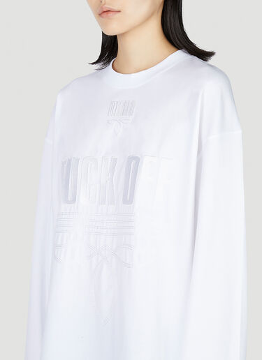 VTMNTS Fuck Off Long Sleeve T-Shirt White vtm0351010