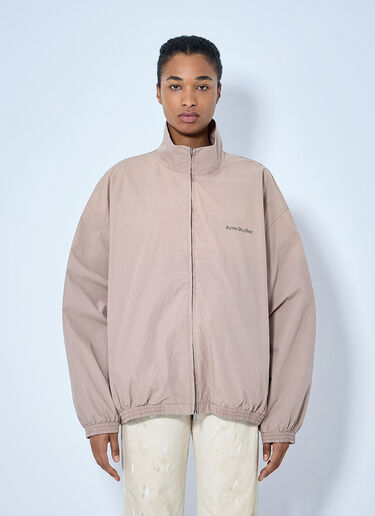 Acne Studios Logo Printed Zip-Up Jacket Beige acn0365002