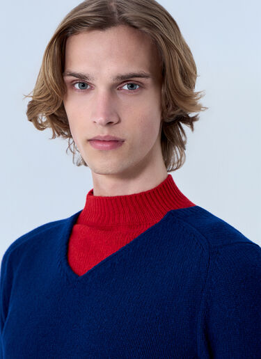 Jil Sander Layered Knit Sweater Blue jil0164002