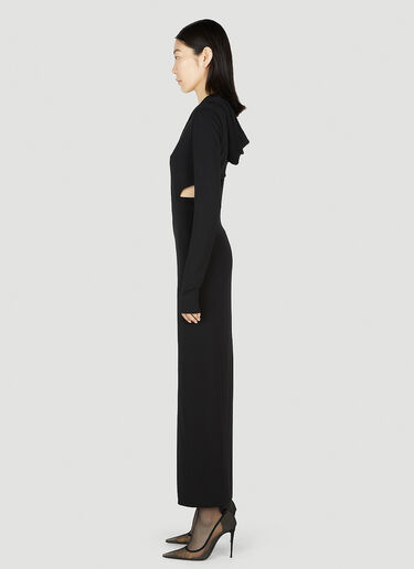 Versace Slashed Hooded Maxi Dress Black vrs0252004