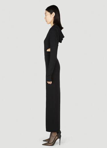 Versace 슬래시드 후드 맥시 드레스 블랙 vrs0252004