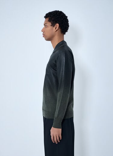 Maison Margiela Long Sleeve Polo Shirt Green mla0164004