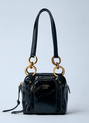 Prada Mini Dangle Leather Handbag Black pra0260067