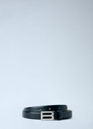 Balenciaga Bolero B Smooth Leather Belt Black bal0266034