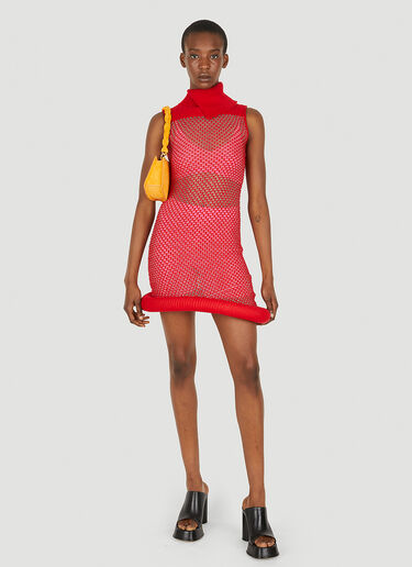 LOUISE LYNGH BJERREGAARD Mesh Knit Dress Red llb0248003