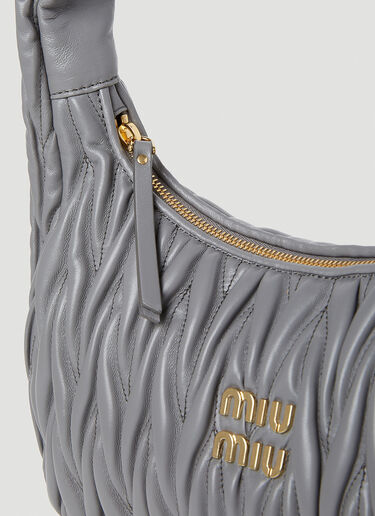 Miu Miu Wander Matelassé Hobo Bag Grey miu0252076