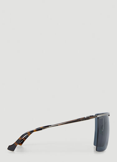 Gucci Oversized Rectangle Frame Sunglasses Silver guc0348003
