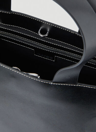 GANNI Banner Shopper Tote Bag Black gan0248042