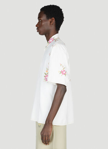 Diomene Floral Embroidered Shirt White dio0153005