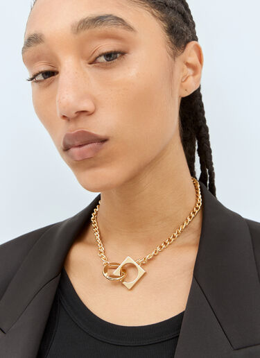 Jacquemus The Round Carré Necklace Gold jas0256007
