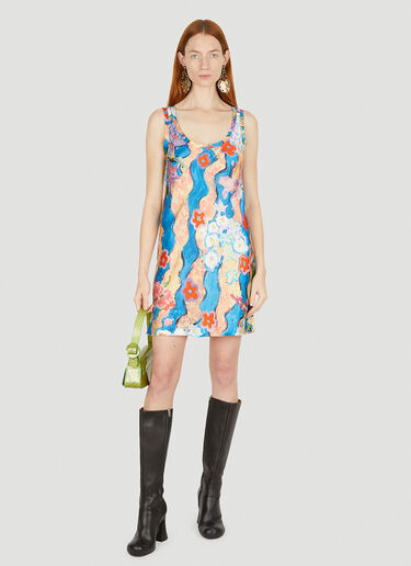 Marni Floral Print Dress Blue mni0251002