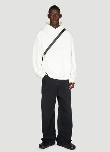 Balenciaga Surfer Round Hooded Sweatshirt White bal0155020