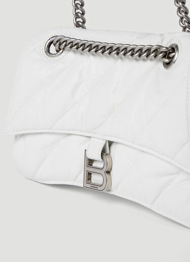 Balenciaga Crush Quilted Shoulder Bag White bal0252094