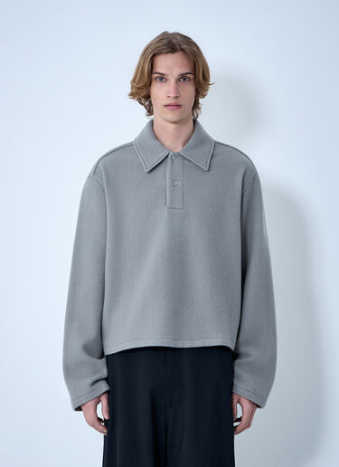 RIER Oversized Polo Knit Jumper Grey rrr0364002