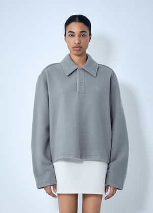 RIER Oversized Polo Knit Jumper Grey rrr0364002