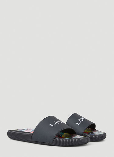 Lanvin x Gallery Dept. Arpege Logo Slides Black lag0148014