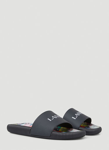 Lanvin x Gallery Dept. Arpege Logo Slides Black lag0148014