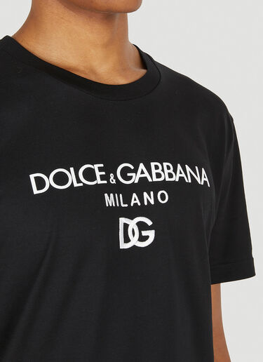 Dolce & Gabbana 엠브로이더드 로고 티셔츠 블랙 dol0148014