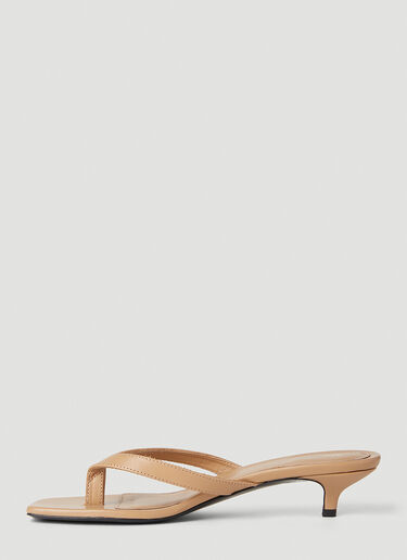 TOTEME Flip-Flop Heeled Sandals Beige tot0252021