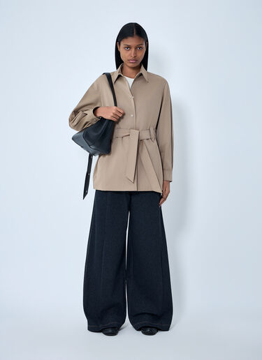 Max Mara Belted Button-Down Shirt Brown max0263032