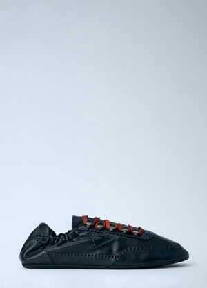 Prada Collapse Antiqued Nappa Leather Sneakers Black pra0166220