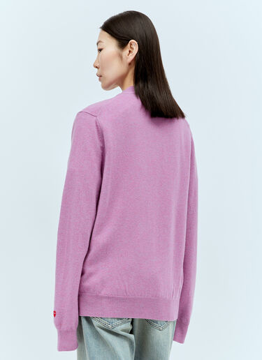 Comme Des Garçons PLAY Wool Knit Cardigan Purple cpl0356010