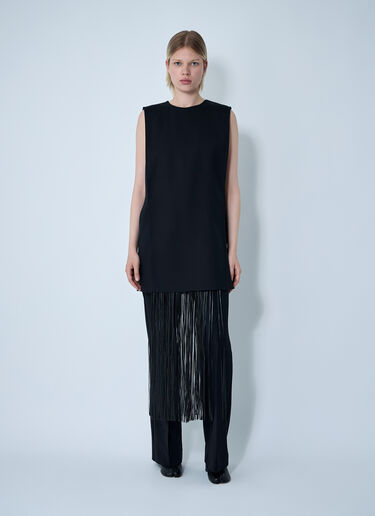 Sportmax Finnici Fringe Midi Dress Black spx0261004