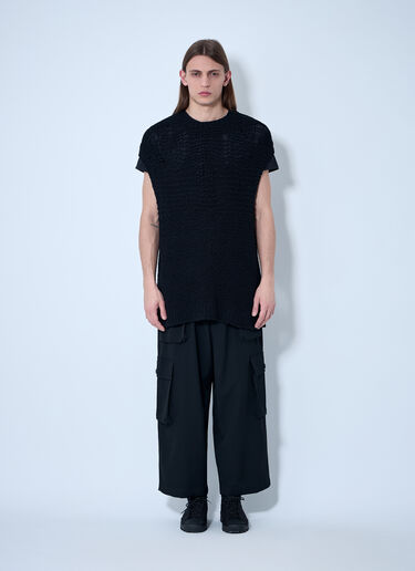 Yohji Yamamoto 镂空针织背心  黑色 yoy0160008