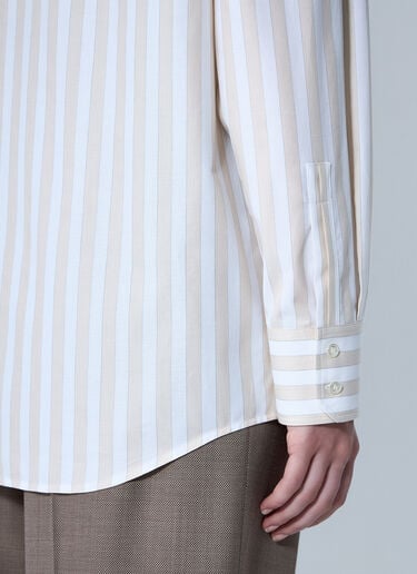 Saint Laurent Striped Button-Down Shirt Beige sla0260078