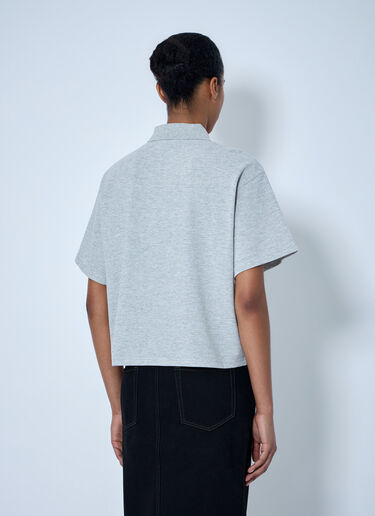 Saint Laurent Short Sleeve Polo Shirt Grey sla0263002