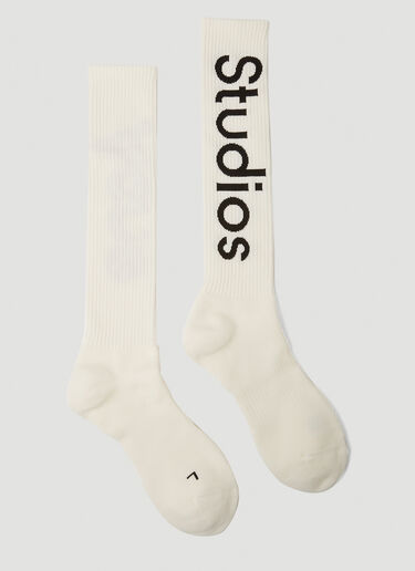 Acne Studios Logo Socks White acn0348004