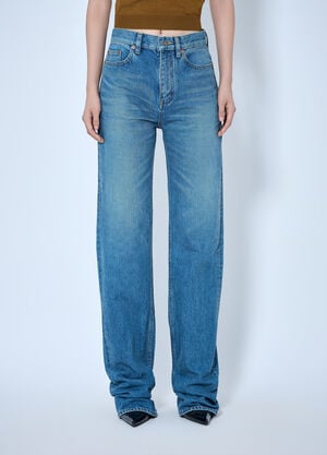 Saint Laurent Flared High-Waisted Five-Pocket Jeans Blue sla0263011
