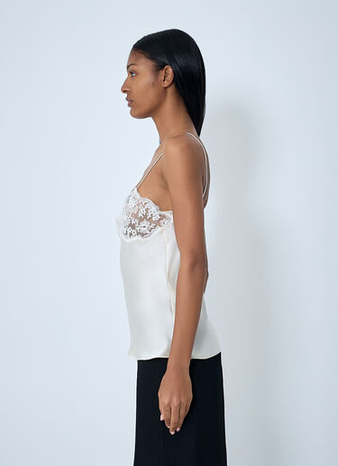 Silk Satin And Lace Tank Top Chloé Silk Satin And Lace Tank Top White chl0262013