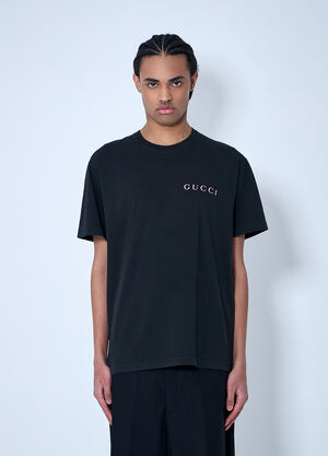 Gucci Logo Motif T-Shirt Black guc0159054