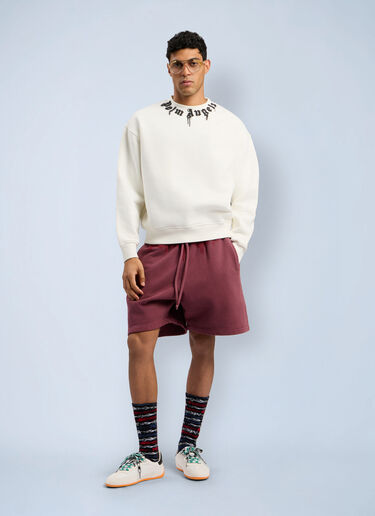 Palm Angels Neck Logo Reg Crew Sweatshirt White pma0162050