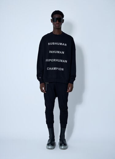 Rick Owens x Champion Text Print Sweatshirt Black roc0161003