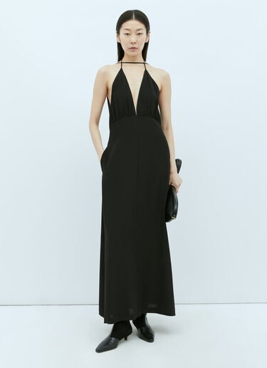 TOTEME Double-Halter Silk Dress Black tot0256011