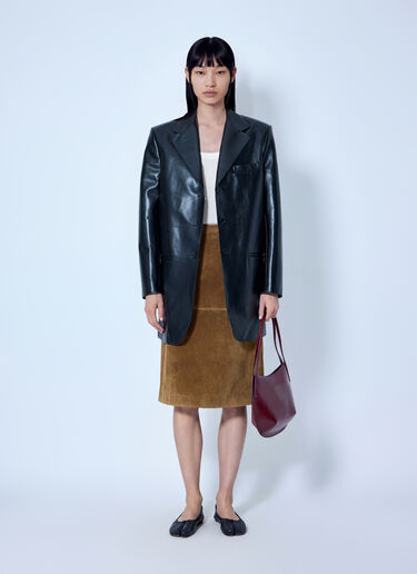 Jil Sander Panelled Suede Midi Skirt Brown jil0266022