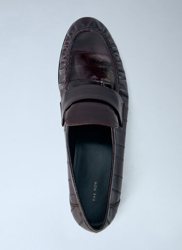 LN-CC® - The Row: Soft Loafers - Burgundy The Row Soft Loafers Burgundy row0266034