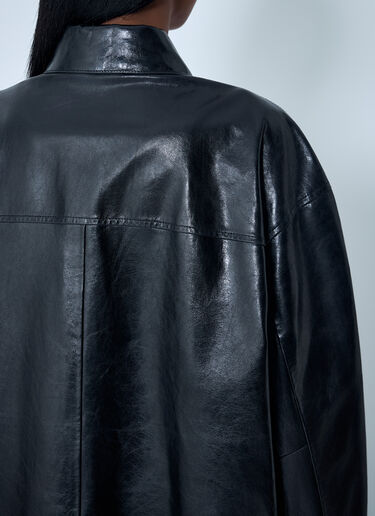 Leather Overshirt Jacket Sportmax Leather Overshirt Jacket Black spx0262012