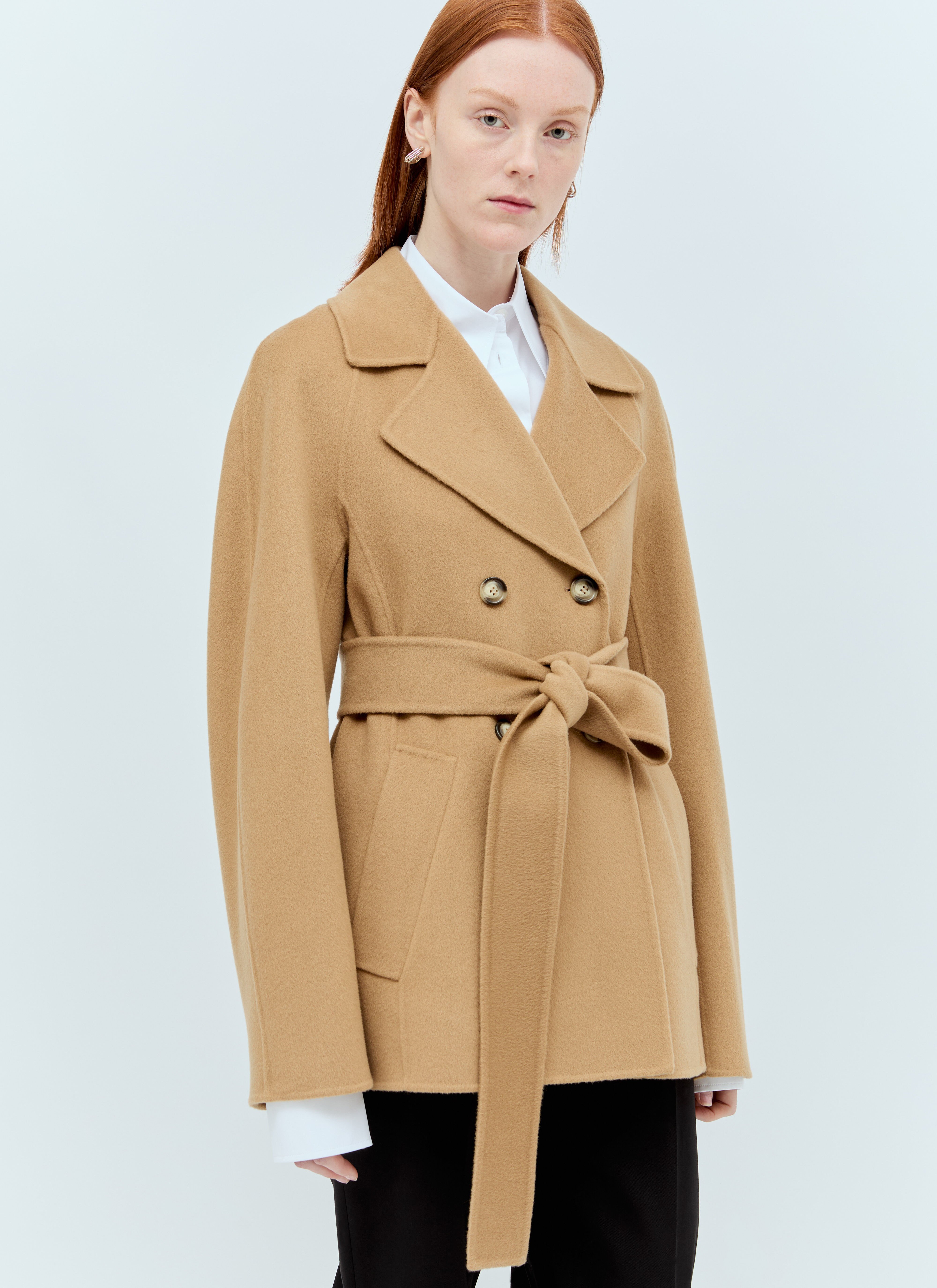 Sportmax Women s Wool And Cashmere Blend Coat in Beige LN CC