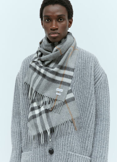 Burberry Giant Check Cashmere Scarf Grey bur0155078