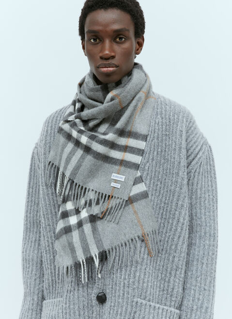 Moncler + Rick Owens ジャイアントチェックカシミヤマフラー ブラック mcs0355016