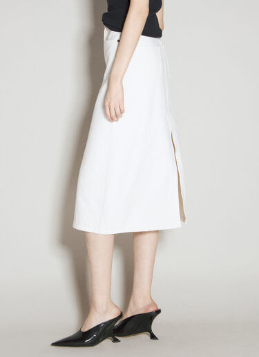 Prada Denim Midi Skirt White pra0256016