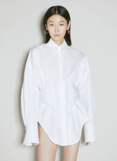 Mugler Structured Poplin Shirt White mug0254023